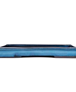 Bandeja Suiban Esmaltada Rectangular Azul 34cm