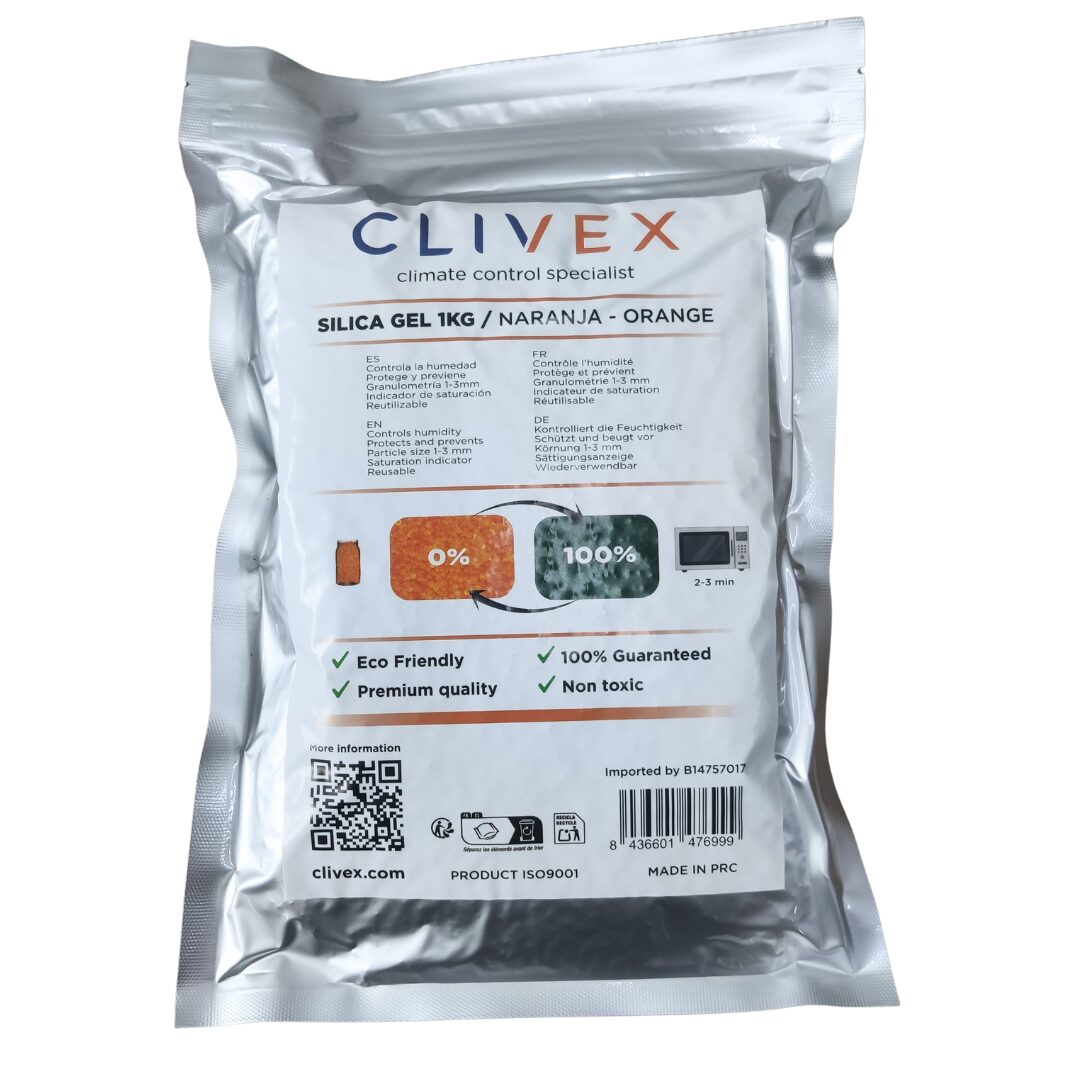 Clivex Gel de Silice Naranja 1-3 mm (Control de Humedad) 1Kg — Clivex